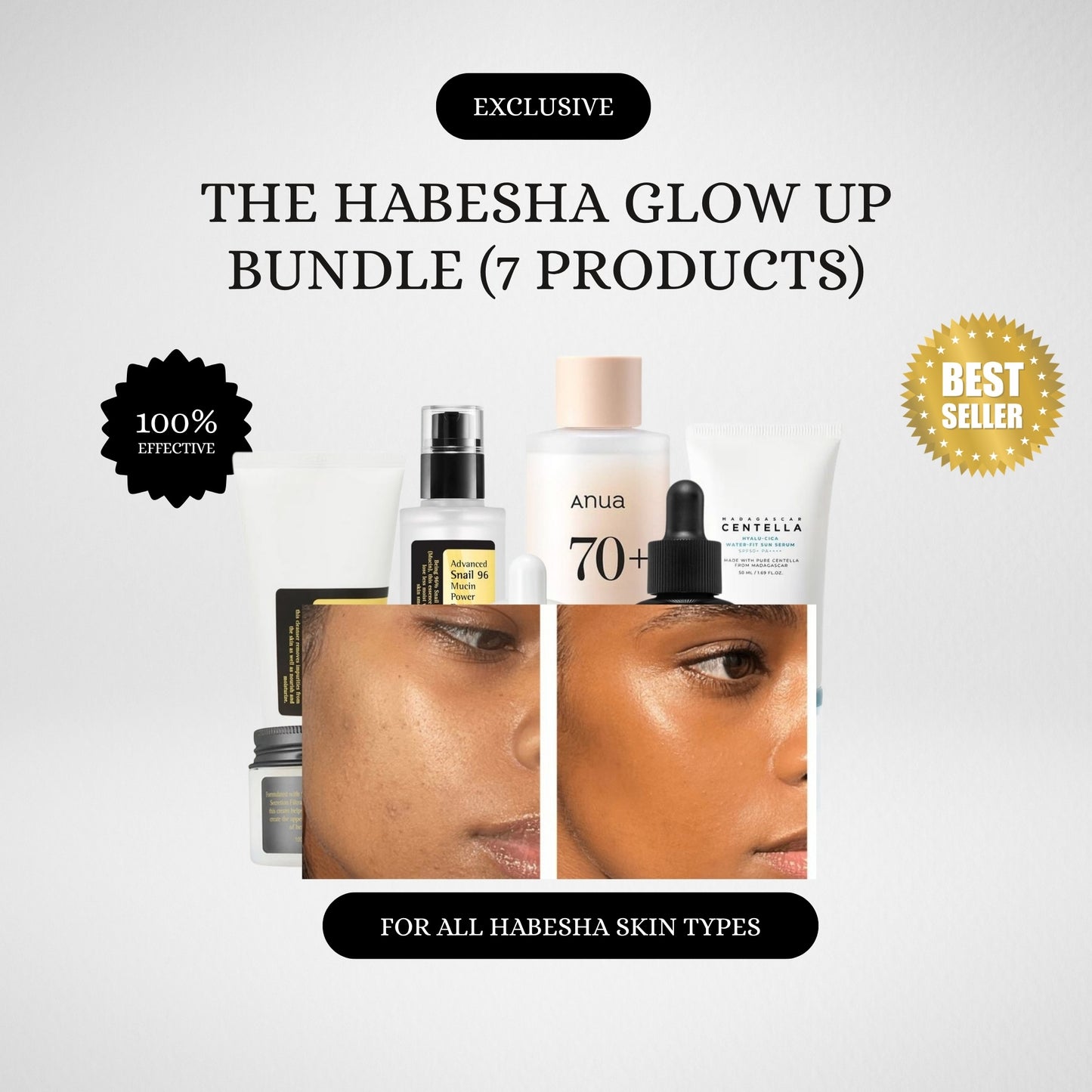 The Complete Habesha K-Skincare Glow Set (ናይ ሙሉእ ገጽ ግለው መግበሪ ኮምቦ)✨