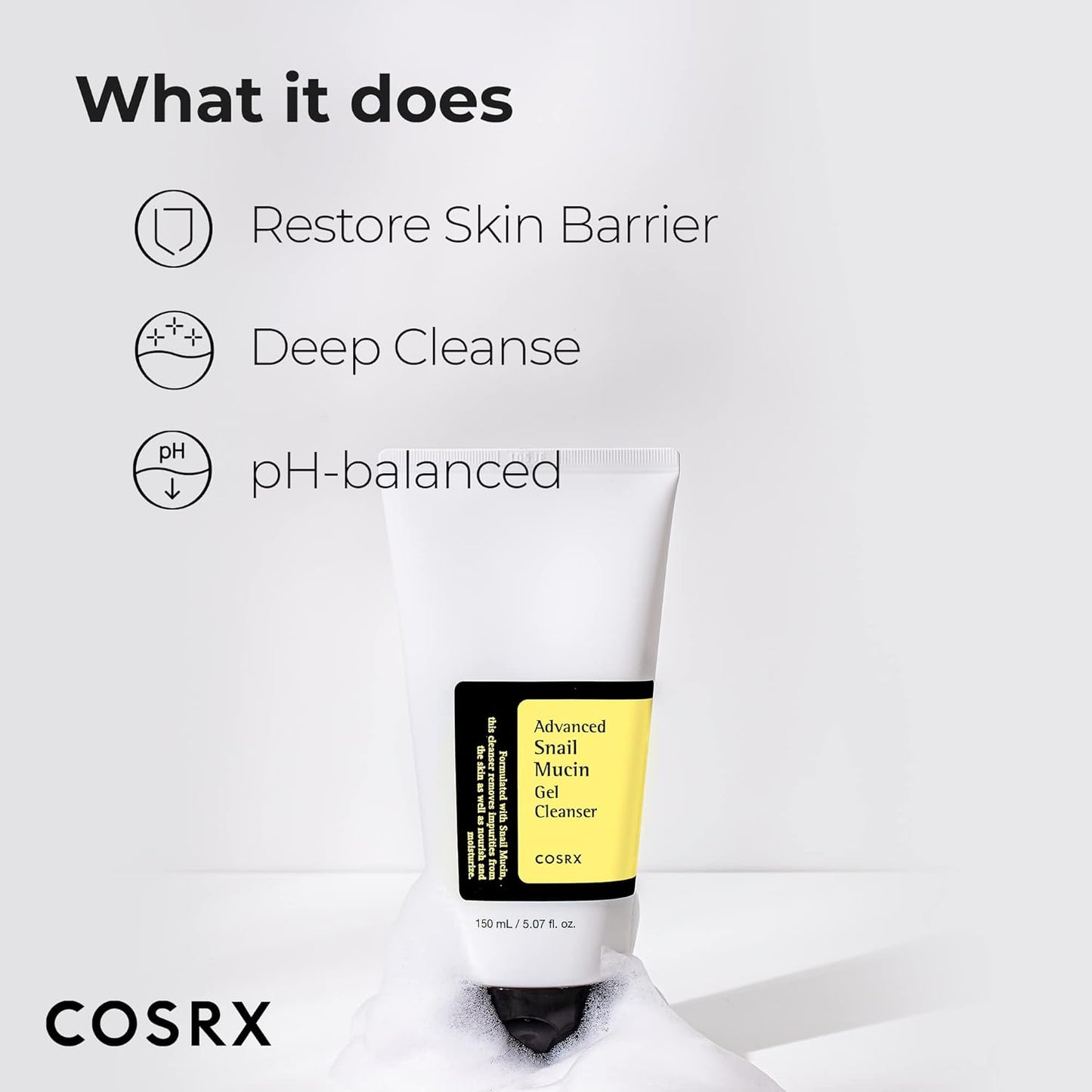 COSRX Advanced Snail Mucin Power Gel Cleanser 150ml