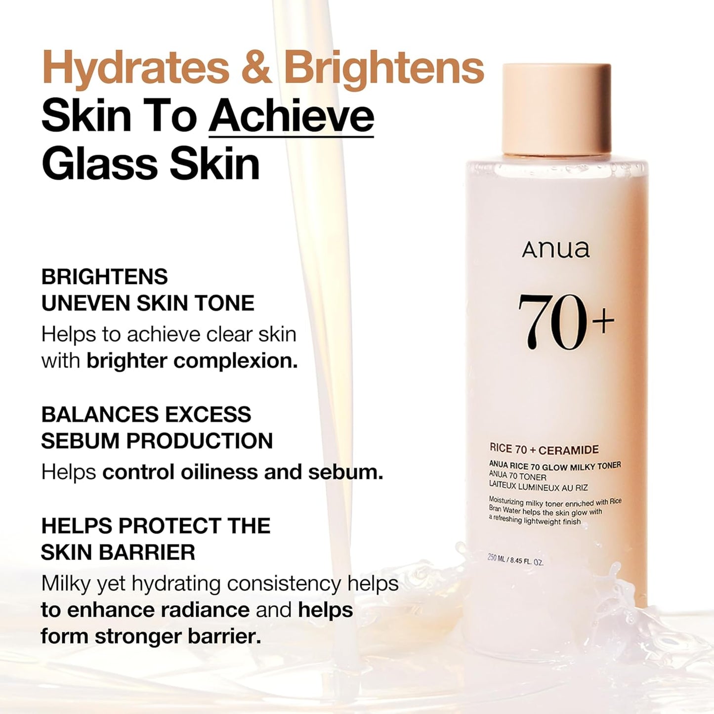 Anua Rice 70 Glow Milky Toner 250ml